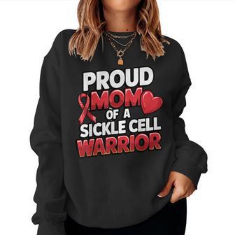 Sickle Cell Warrior Awareness Proud Mom Burgundy Ribbon Women Sweatshirt | Seseable UK