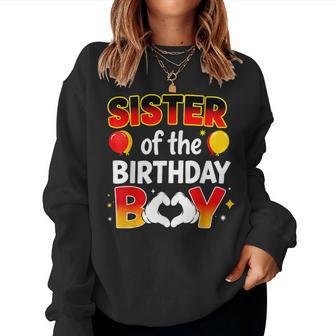 Sister Of The Birthday Boy Matching Family Birthday Party Women Sweatshirt - Thegiftio UK