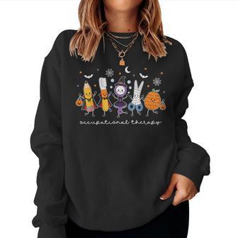 Spooky Cute Doodle Occupational Therapy Halloween Ota Fall Women Sweatshirt - Thegiftio UK