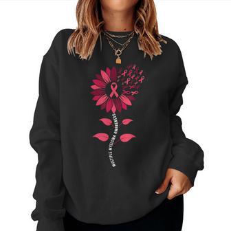 Sunflower Multiple Myeloma Awareness Burgundy Ribbon Women Sweatshirt - Thegiftio UK