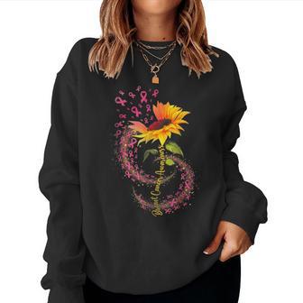 Sunflower Pink Ribbon Breast Cancer Awareness Survivor Women Women Sweatshirt - Thegiftio UK
