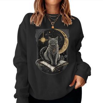 Tarjeta De Tarot De La Luna Gato Celestial Regalo Mágico Sudadera Mujer - Regaloses