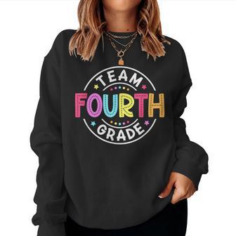 Team Fourth Grade Teacher Back To School 4Th Grade Squad Kid Women Sweatshirt - Thegiftio UK