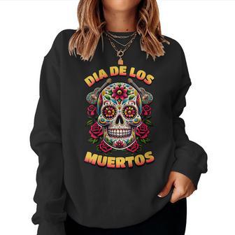 Tête De Mort Mexicaine Jour Des Morts Retrougarkull Sweat-shirt pour femme - Cadeauxyz