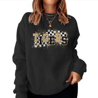 Tigers School Spirit Sports Mom Gold Tiger Pride Mascot Women Sweatshirt - Thegiftio UK