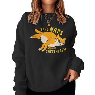 Tomaiestas Destruye El Capitalismo Divertido Gato Sudadera Mujer - Regaloses