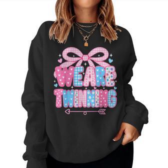 We Are Twinning Coquette Bow Twin Day Spirit Week Girls Women Sweatshirt - Thegiftio UK