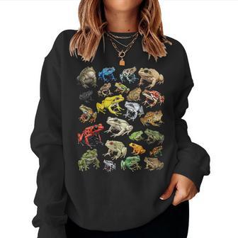 Types Of Frogs Educational Herpetologist Kids Boys Girls Women Sweatshirt - Thegiftio UK