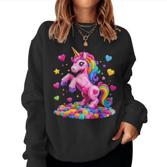Unicorn Master Builder Girls Kids Building Bricks Blocks Toy Women Sweatshirt - Thegiftio UK