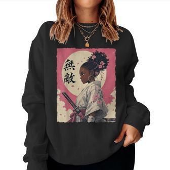 Vintage African American Samurai Warrior Afro Black Girl Women Sweatshirt - Thegiftio UK