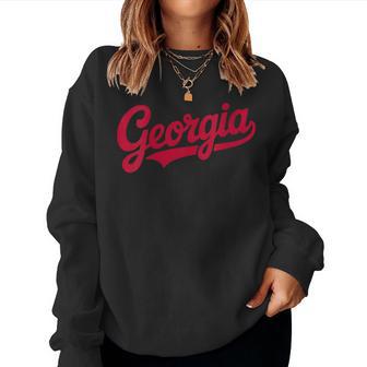 Vintage Georgia Script Retro Swoosh Women Sweatshirt - Thegiftio UK