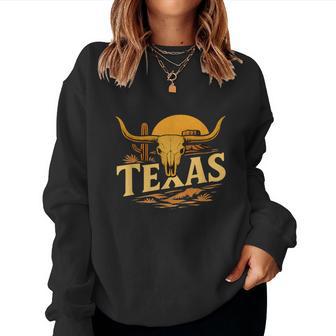 Vintage Texas Orange Texas Retro Classic Women Sweatshirt - Thegiftio UK