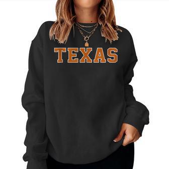 Vintage Texas Texas Retro Orange Women Sweatshirt - Thegiftio UK