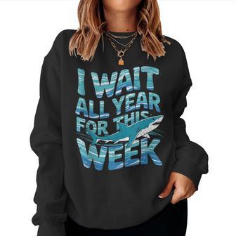 I Wait All Year For This Week 2026 Shark Groovy Women Sweatshirt | Seseable UK