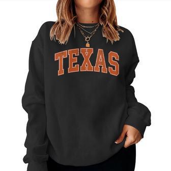 Women's Texas Tx Vintage Athletic Sports Orange Kid Women Sweatshirt - Thegiftio UK