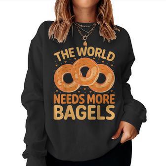 The World Needs More Bagels Bagel Lover Kids Women Sweatshirt - Thegiftio UK