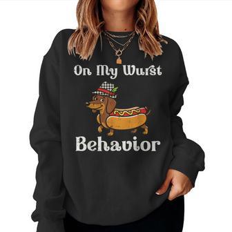 On My Wurst Behavior Dog Dachshund Oktoberfest Kid Women Sweatshirt - Thegiftio UK