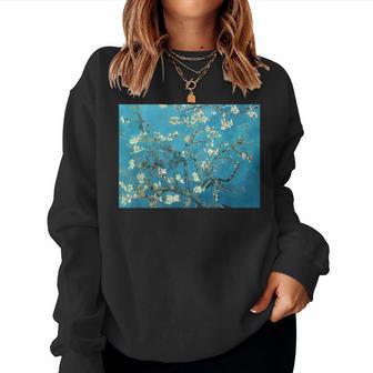 ヴィンセント・ファン・ゴッホ作「アーモンドの花の枝」1890 レディーススウェットシャツ - Kawaiitshirt