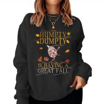 ヴィンテージ秋色 ハンプティダンプティ Having Had A Great Fall レディーススウェットシャツ - Kawaiitshirt