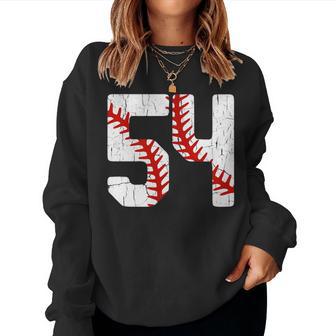 野球選手 ジャージ 番号54 54 Proud Baseball Mom Dad レディーススウェットシャツ - Kawaiitshirt