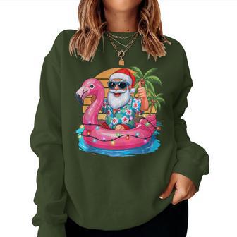 Christmas In July Kids Boys Santa Flamingo Summer Xmas Women Sweatshirt | Seseable UK