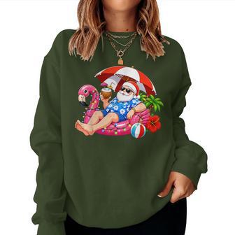 Christmas In July Pool Summer Santa Xmas For Kids Women Sweatshirt | Seseable UK