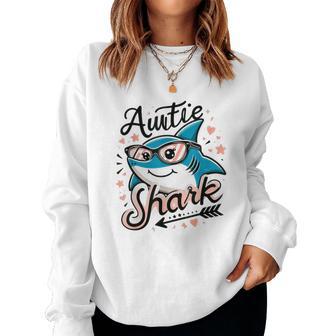 Auntie Shark Shark Matching Family For Women Women Sweatshirt - Thegiftio UK