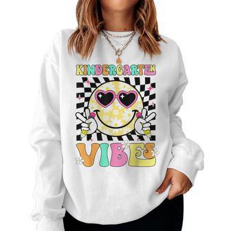 Back To School Kindergarten Vibes Daisy Smile Face Girl Women Sweatshirt - Thegiftio UK