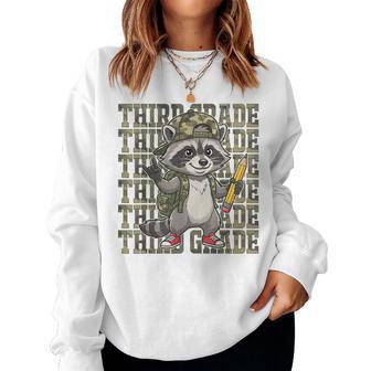 Camo Raccoon 3Rd Grade Teacher Boys Girls Third Grade Women Sweatshirt - Thegiftio UK