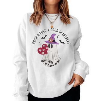 Cardiologist Halloween Cardiology Nurse Telemetry Nurse Ekg Women Sweatshirt - Thegiftio UK