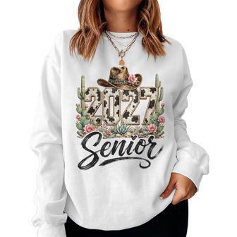 Class Of 2027 Senior Graduate Western Graduation Cactus Love Women Sweatshirt | Seseable UK