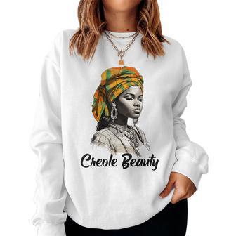 Creole Woman Jounen Kweyol Plaid St Lucia Dominica Women's Women Sweatshirt - Thegiftio UK