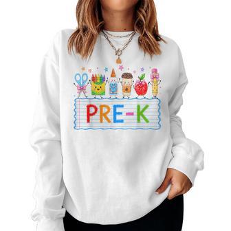 Cute Pre-K Back To School Supplies Kids Teacher Prek Women Sweatshirt - Thegiftio UK