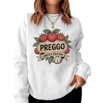 Cute Preggo Pregnancy Annoucement Tomato Sauce Costume Women Sweatshirt - Thegiftio UK