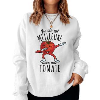 Dabbing Laie Est Meilleure Avec Une Tomate Sweat-shirt pour femme - Cadeauxyz