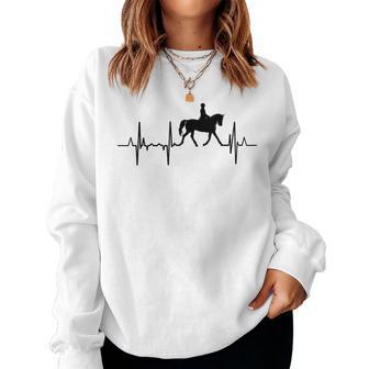 Doma Clásica Equitación Heartline Caballo Cardiograma Sudadera Mujer - Regaloses