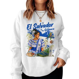El Salvador Flag Themed Idea For Girls & Hispanic Salvadoran Women Sweatshirt - Thegiftio UK