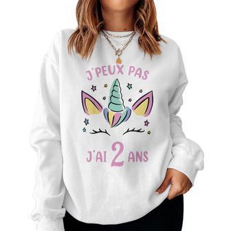 Enfant Anniversaire Licorne Fille J'ai 2 Ans Deux Ans Sweat-shirt pour femme - Cadeauxyz