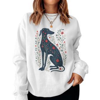 Floral Greyhound Dog Cute Pet Dog Lover Girls Kids Women Sweatshirt - Thegiftio UK