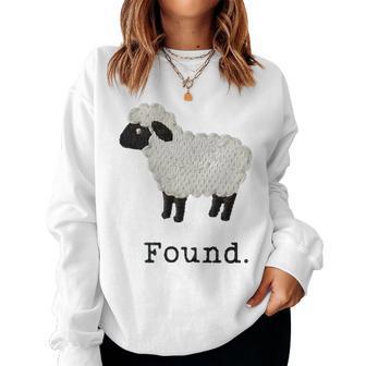 Found Sheep Psalm 23 Christian Faith Lamb Minimalist Women Sweatshirt - Thegiftio UK