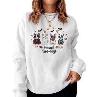 French Boo-Dog Halloween Ghost French Bulldog Fall Autumn Women Sweatshirt - Thegiftio UK
