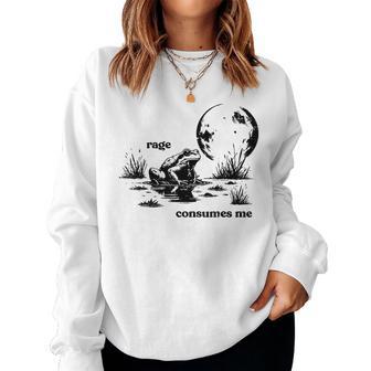 Frog Rage Consumes Me Meme Humor Sarcastic Women Women Sweatshirt - Thegiftio UK