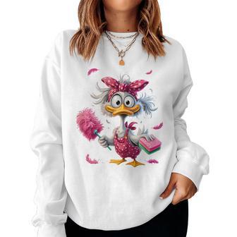 Duck Cleaning Housework Cleaner Housewives Women Sweatshirt - Thegiftio UK