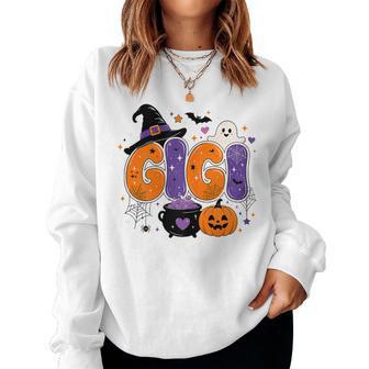 Gigi Halloween Witch Hat Ghost Pumpkins Halloween Spooky Women Sweatshirt - Thegiftio UK