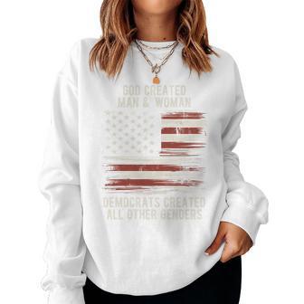 God Created Man And Woman Democrats Created Other Genders Performance Women Sweatshirt - Thegiftio UK