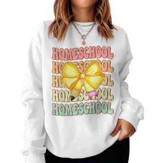Groovy Homeschool Back To School First Day Of Homeschool Women Sweatshirt | Seseable UK