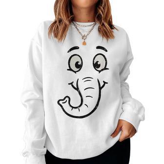 Halloween Elephant Face Cute Animal Costume Kids Women Women Sweatshirt - Thegiftio UK