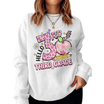 Hello Third Grade Back To School Cute 3Rd Grade Girls Kids Women Sweatshirt - Thegiftio UK