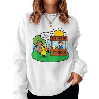 Ice Fresh Lemonade Got Any Grapes Duck Meme Women Sweatshirt | Seseable UK