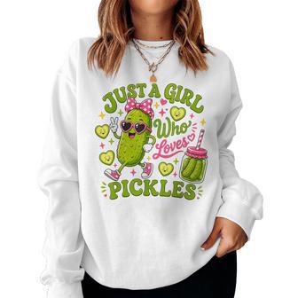 Just A Girl Who Loves Pickles Pickle Lover Women Sweatshirt - Thegiftio UK